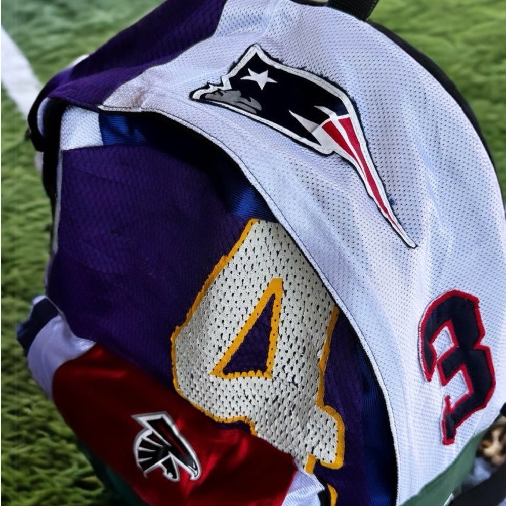 NFL backpack upcycled backpack nfl jersey backpack